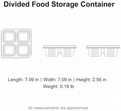 Home Organizers 4-Compartment Snack Box with Lid, Divided Dry Food