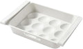 White 12-grid Drawer Egg Storage Box for Refrigerator, 3pcs