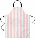 Pink Striped Kitchen Aprons with Pockets Waterproof, Modern Farmhouse