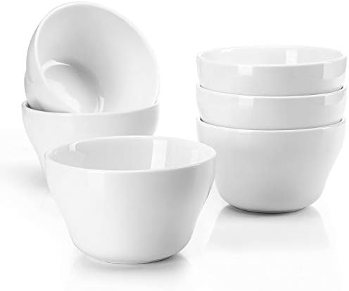 Sweese Set of 6 Porcelain Bouillon Cups, White High-Grade Durable
