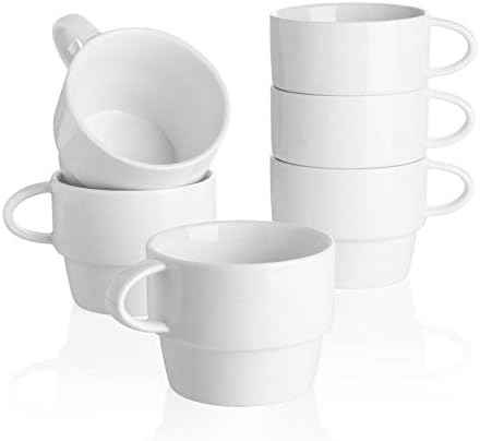 Sweese Porcelain Espresso Cups Set of 6, White