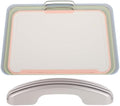 Plastic Cutting Boards Set with Storage Stand and Juice Grooves