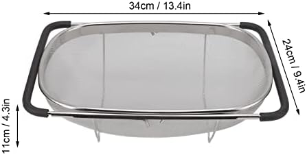 Expandable Stainless Steel Colander, Over the Sink Colander Strainer