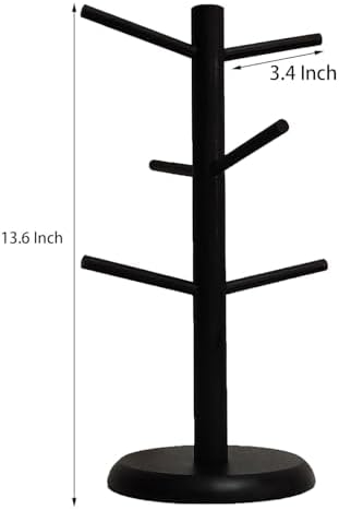 Mug Holder Tree - Coffee Mug Tree with 6 Hooks - Countertop Holder for