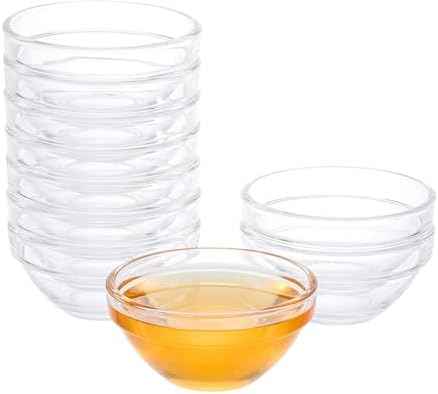 PARBEE 3" Clear Glass Pinch Bowls, 10 Pack 2.5oz Small Prep Dishes