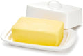 Sweese Large Butter Dish with Lid for Countertop, Porcelain 8oz Butter