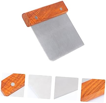 Stainless Steel Dough Flour Powder Scraper Cutter with Wood Handle