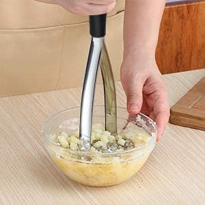 Clever Monster Stainless Steel Potato Masher - Heavy Duty with Garlic