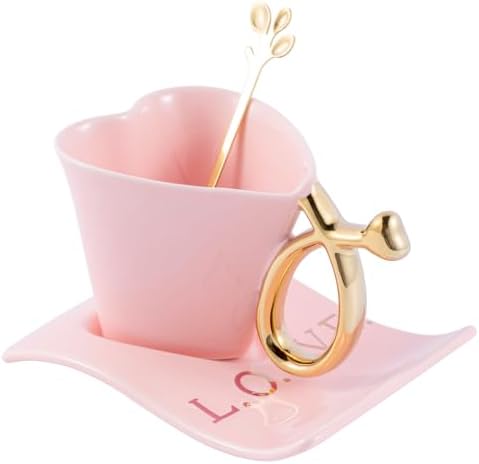 135 ml / 4.56 oz Porcelain Espresso Cups Heart-Shaped Cup Mug with
