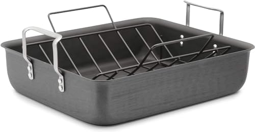 Calphalon Premier Hard-Anodized Nonstick 16In Roasting Pan With Rack, Metallic