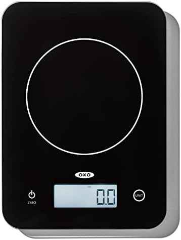OXO Good Grips 11lb/5kg Everyday Glass Food Scale, Gram Scale for Meal