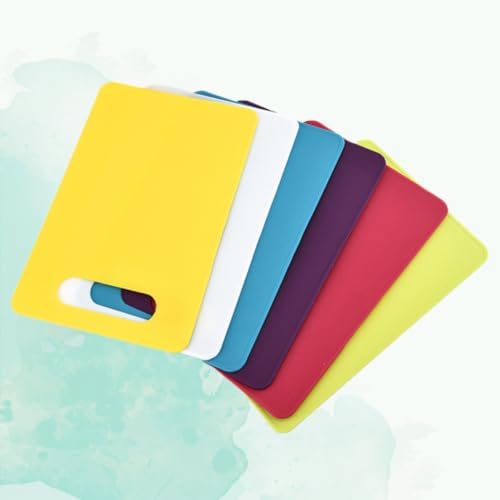 6pcs Mini Plastic Cutting Boards with Hanging Hole, Non Slip PP