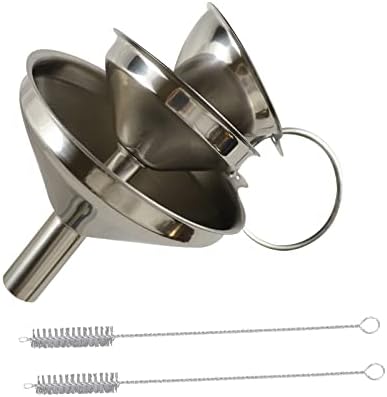 IoF 3-Pack Mini Stainless Steel Funnel with Handles, Metal Small