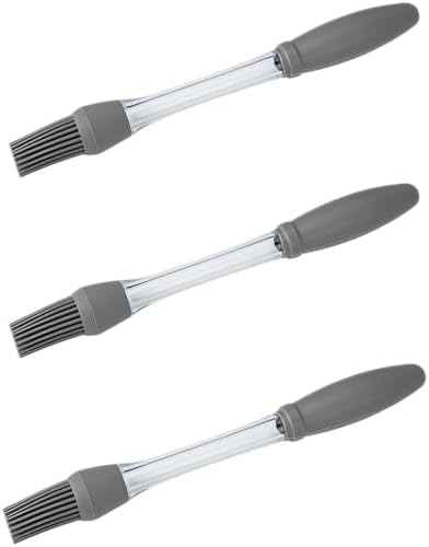 3 Pcs Silicone Oil Brush Set with Oil Storage Rod, Basting Pastry