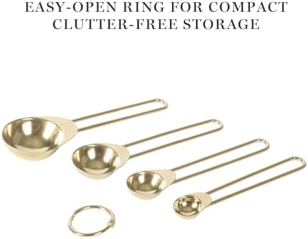 Martha Stewart Richburn 4-Piece Gold Stainless Steel Measuring Spoons