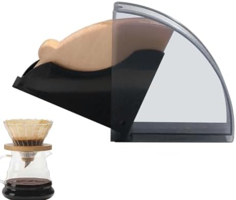 Coffee Filter Holder Storage Paper Dispenser Fan Shape Cover