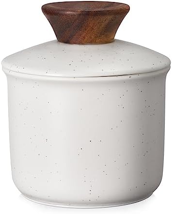 DOWAN French Butter Crock for Countertop, Ceramic Butter Dish with