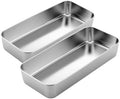 Funnymoom 2 Pcs Large Stainless Steel Cake Pan 13" x 5" Rectangle