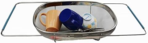 SAMMART Expandable Over The Sink Oval Colander/Mesh Strainer Basket