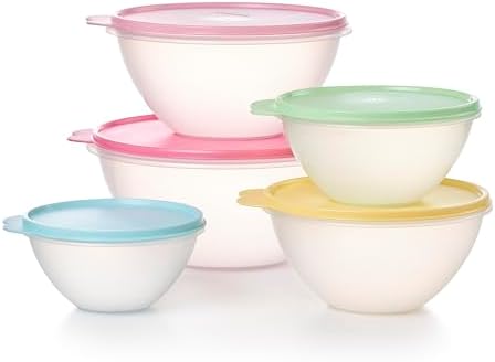 Tupperware Wonderlier 10-Piece Vintage Pastel Set (5 Bowls + 5 Lids)
