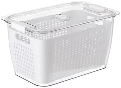 Cyrank Lettuce Keeper for Fridge, Produce Saver Container with Drain