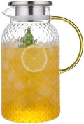 Drinking 1.9L Glass Pitcher with Lid and Handle