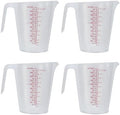 EIKS Measuring Pitchers, Clear Plastic Jugs Cups (1000mlx4)