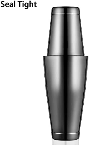 ETENS Boston Cocktail Shaker Black, Cocktail Shaker Tins Weighted, Bar