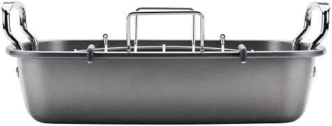 Circulon Total Bakeware Nonstick Roaster, Roasting Pan with Rack, 17-Inch x 13-Inch, Gray