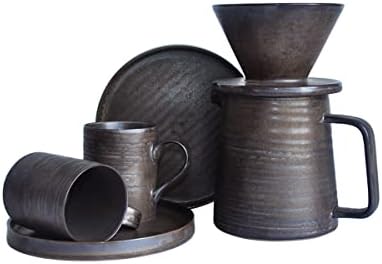 Stoneware Pour Over Coffee Maker & Cups Set, 16oz