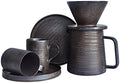 Stoneware Pour Over Coffee Maker & Cups Set, 16oz
