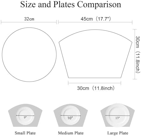 SHACOS Small Round Table Placemats Set of 5 Woven Vinyl Wedge
