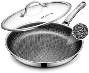 Non Stick Frying Pans, 12 inch Hybrid Ceramic Pans with Lid