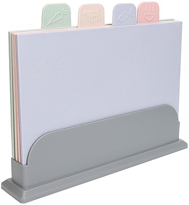 4PCS Color Coded Cutting Boards Set, Chopping Board Woth Holder