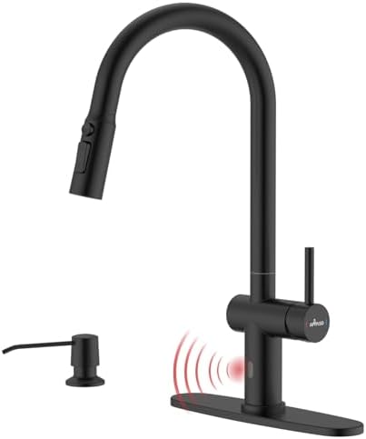 APPASO Black Touchless Kitchen Faucet with Pull-Down Sprayer