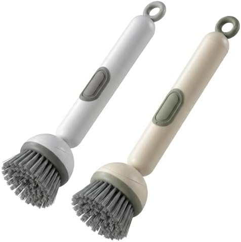 Li&Zhao Dish Brush with Soap Dispenser, 2 Pack