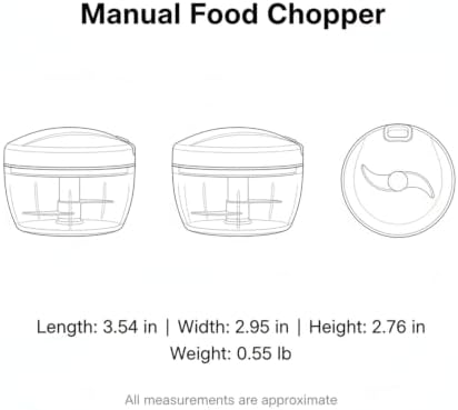 Manual Food Chopper, Pull-String Mincer for Garlic and Herbs, Compact