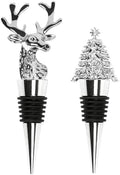 2Pack Christmas Wine Stopper, Elk & Christmas Tree Shape Decorative