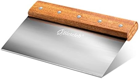 Bench Scraper Dough Cutter Stainless Steel 8-Inch Wood Handle