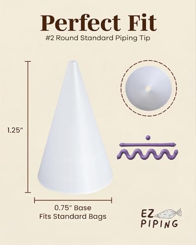 Reusable Plastic Piping Tips, Nozzles Standard Size Round Tip #2