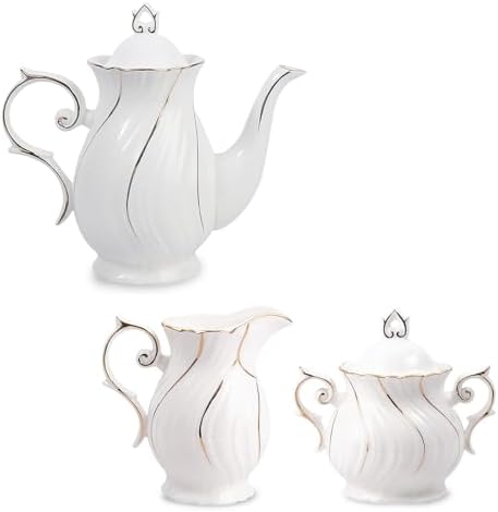 Agyiuns tea pot ceramic Sugar and Creamer Set Ceramic