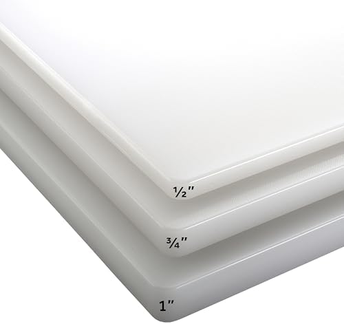 Winco 12" x 18" White Heavy-Duty Plastic Cutting Board (Set of 6)