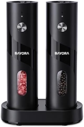 Rechargeable Electric Salt and Pepper Grinder Set, 2-Pk