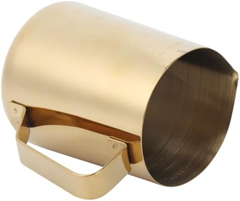 Milk Frothing Pitcher 600ML Stainless Steel Gold with Scale