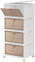 CTSNSLH 4 Tier Plastic Storage Bins with Lid, 32QT
