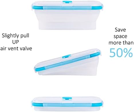 Collapsible Food Storage Containers with Lid & Air Vent, Bundle of