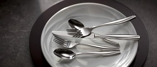Oneida Camlynn Mirror 45 Piece Casual Flatware Set, 18/0 Stainless, Service for 8,Silver