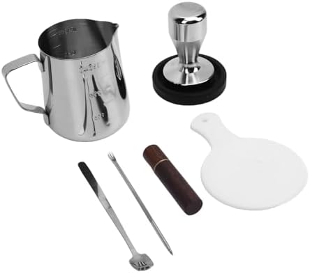 Coffee Tamper Set with 51mm Distributor, Milk Frothing Pitcher &