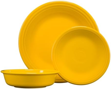 Fiesta® Classic Rim 3-Piece Dinnerware Set – Durable Ceramic