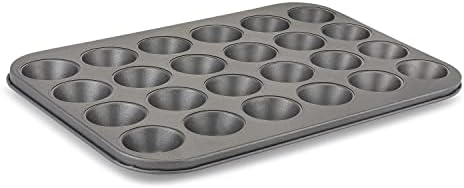 husMait 24-Cup Mini Muffin Pan - Non-Stick Carbon Steel Mini Cupcake